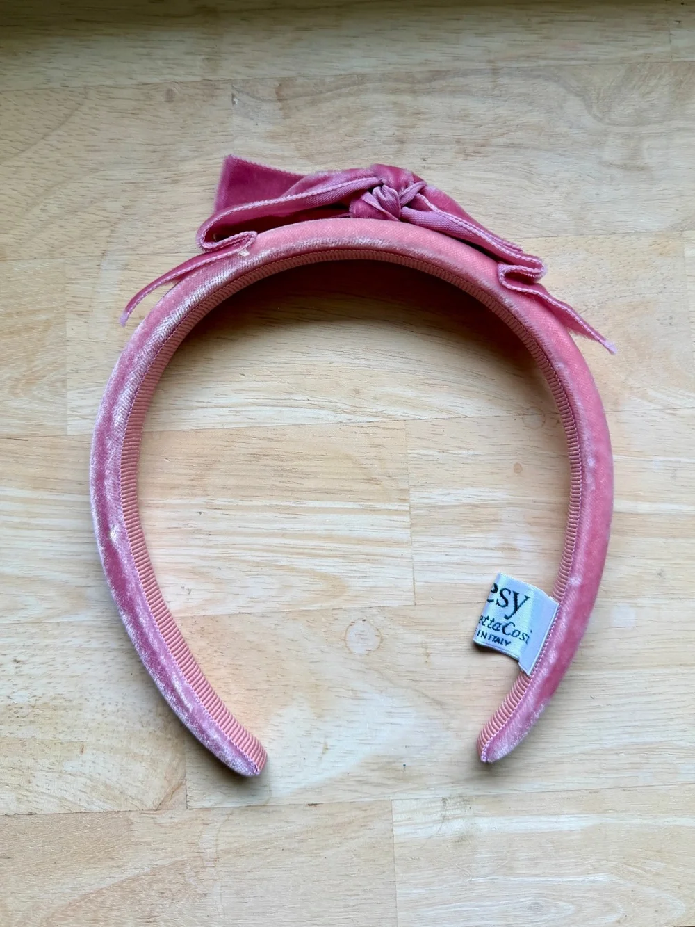 Kids Pink velvet headband